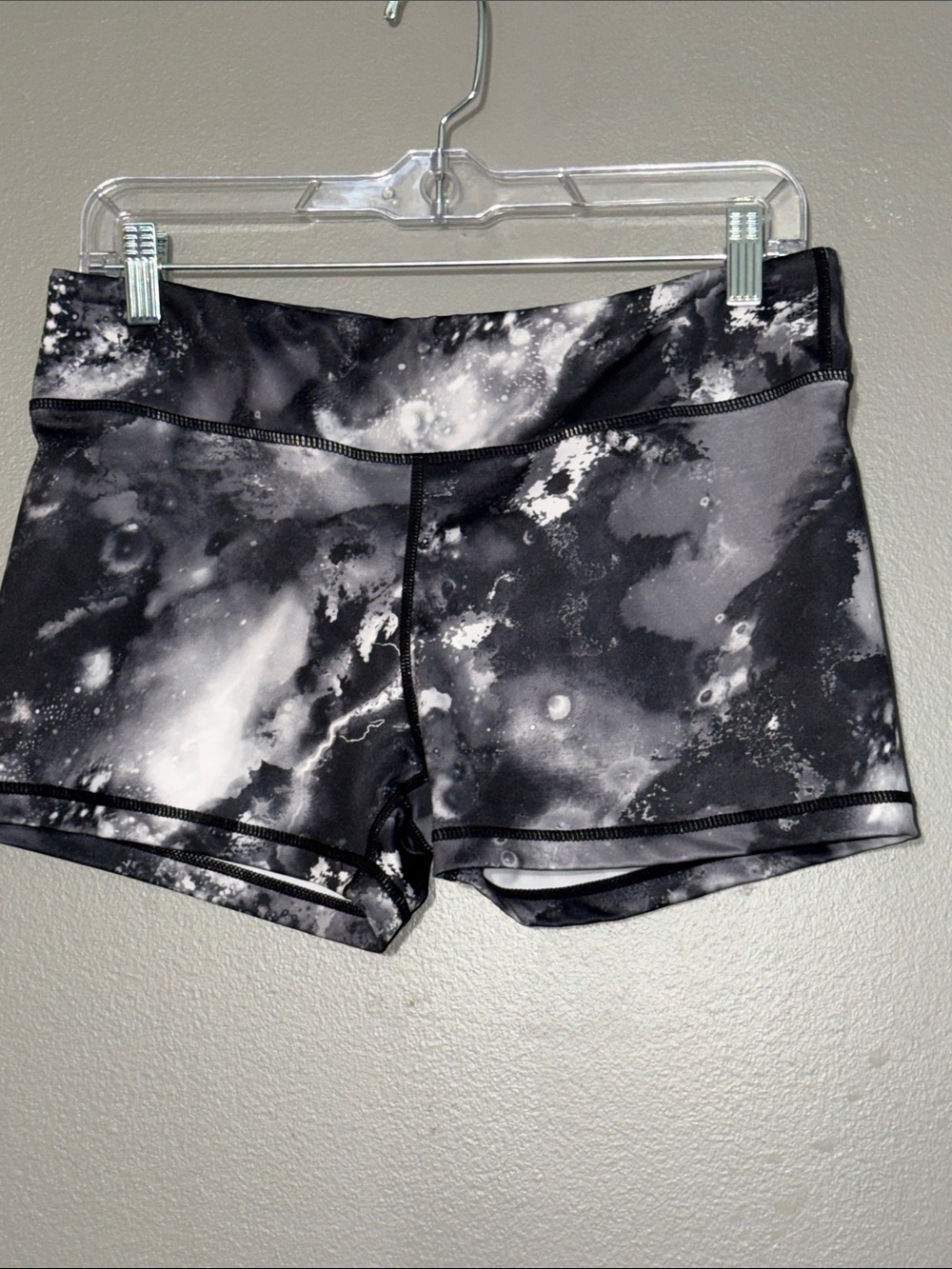 IAB MFG Galaxy Celestial Print Booty Shorts Black White Size 12 XL